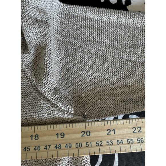 Sioni Women’s Large Sequin Layered Pleat Trim Pullover Sweater Twee Pop Beige - Picture 10 of 12